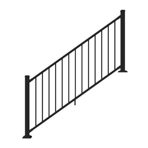 Deckorators Rapid Rail Textured Black Aluminum Stair Railing Kit (Posts